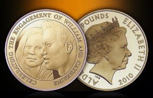 Памятные монеты в честь помолвки принца Уильяма и Кейт Миддлтон